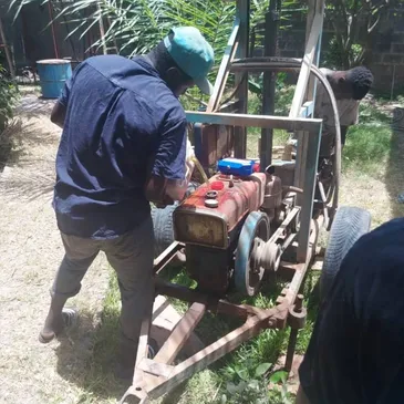 Borehole drilling in Africa.